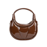 Brown Glossy Hobo Shoulder Bag
