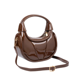 Brown Glossy Hobo Shoulder Bag