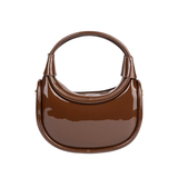 Brown Glossy Hobo Shoulder Bag