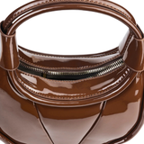 Brown Glossy Hobo Shoulder Bag